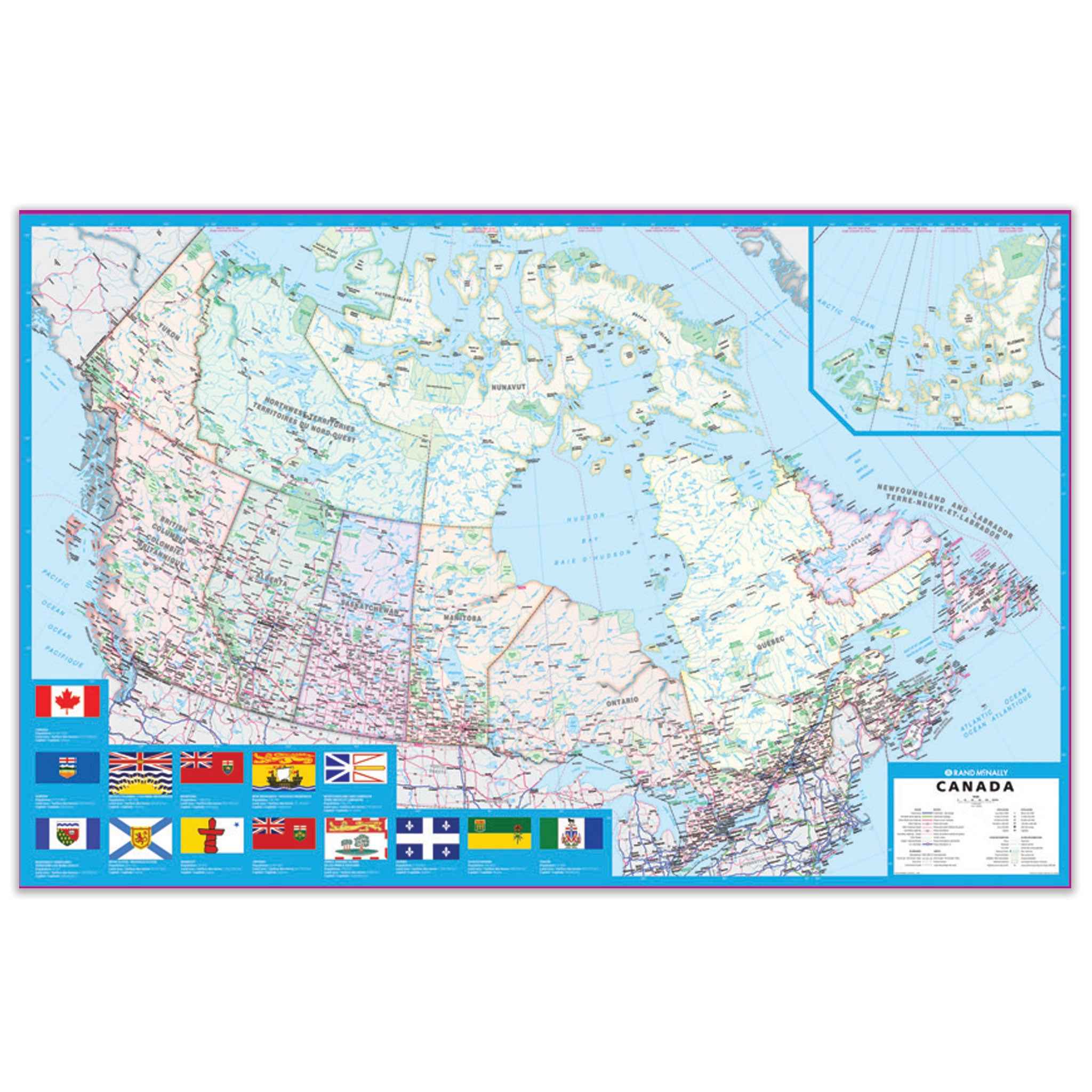 Canada Wall Map 50x32 - Laminated (with Flags) -  MapArt
