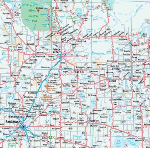 Alberta & Saskatchewan Road Map -  MapArt