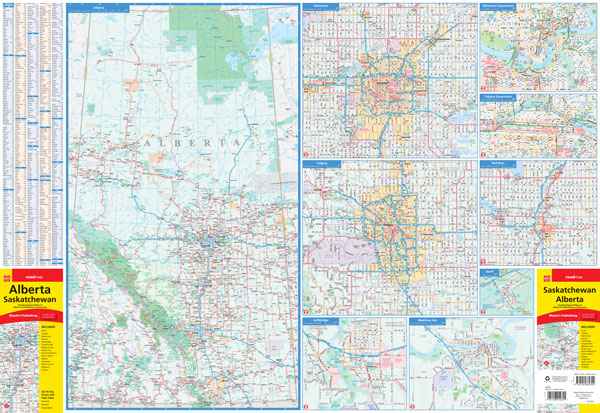 Alberta & Saskatchewan Road Map -  MapArt