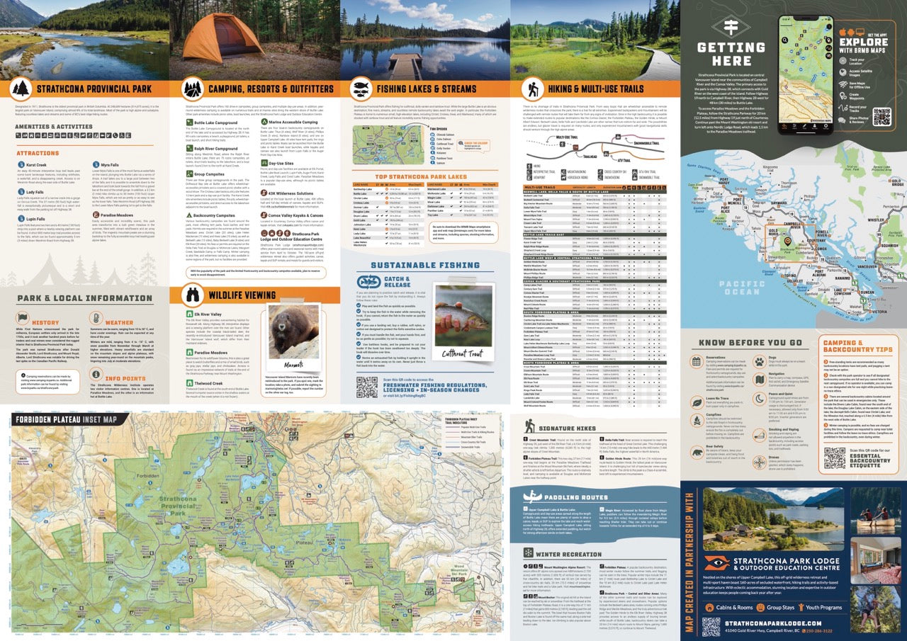 Strathcona Provincial Park BC - Park Map