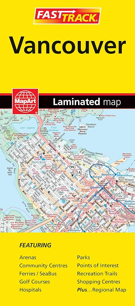 Vancouver (BC) Street Map Fast Track - Laminated