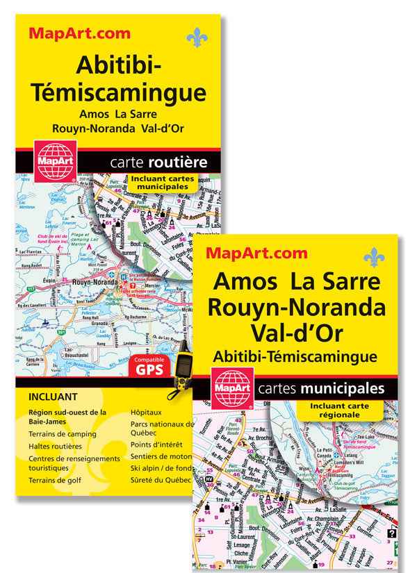 Abitibi-Témiscamingue (QC) Road Map - French -  MapArt