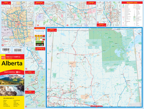 Alberta Road Map Fast Track - Laminated -  MapArt