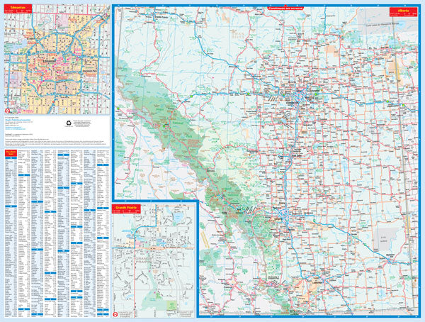Alberta Road Map Fast Track - Laminated -  MapArt