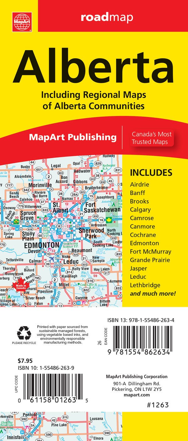 Alberta Road Map -  MapArt
