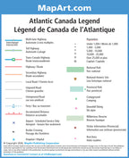 Atlantic Canada Road Map -  MapArt