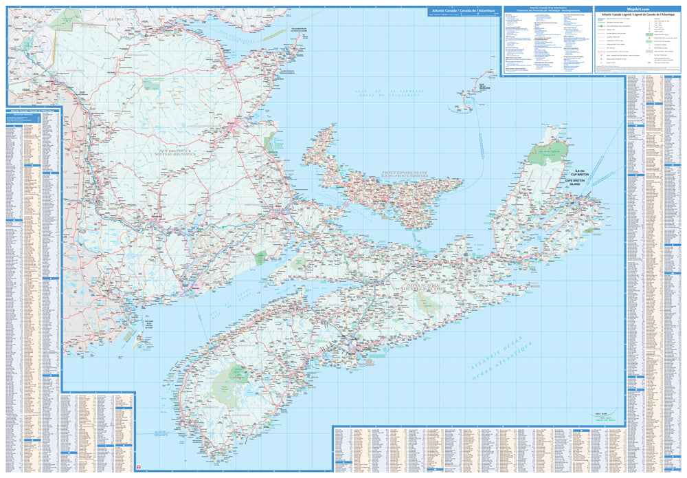 Atlantic Canada Wall Map 59x41 - Laminated -  MapArt