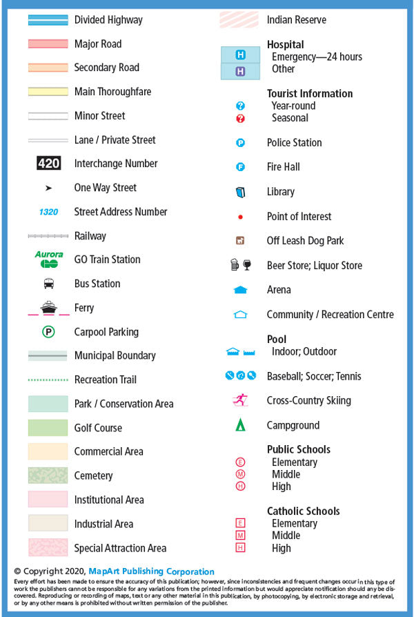 Aurora & Newmarket (ON) Street Map -  MapArt
