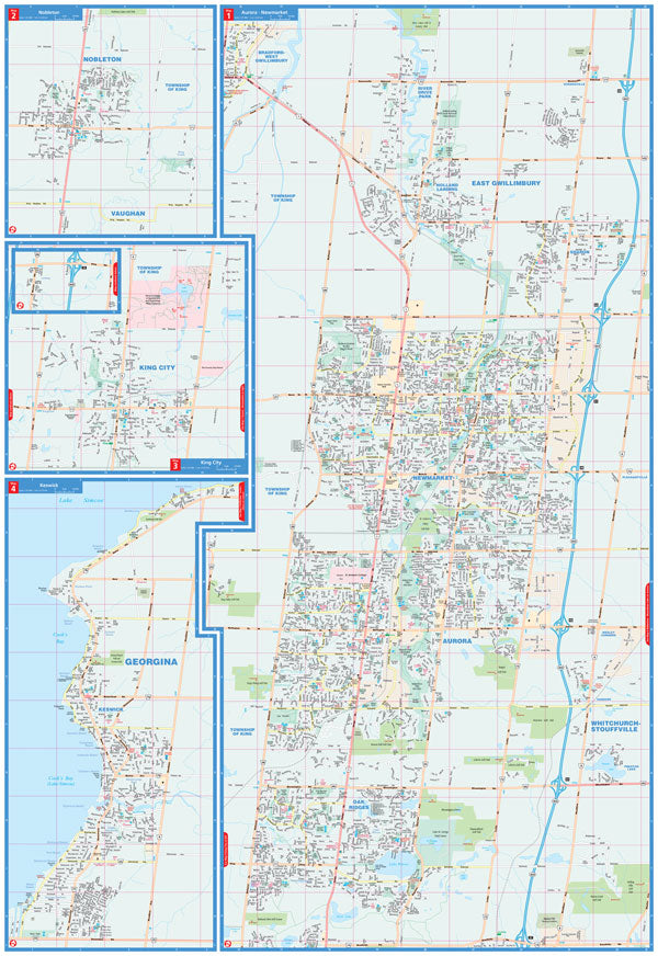 Aurora & Newmarket (ON) Street Map -  MapArt