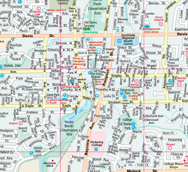 Aurora & Newmarket (ON) Street Map -  MapArt