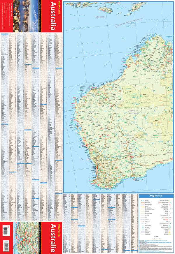 Australia Deluxe Road Map -  MapArt