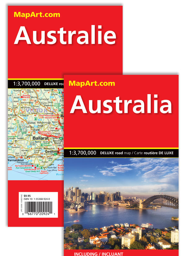 Australia Deluxe Road Map -  MapArt