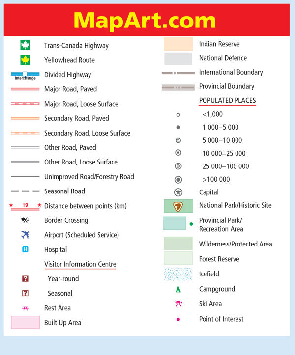 British Columbia Alberta Road Map Fast Track - Laminated -  MapArt