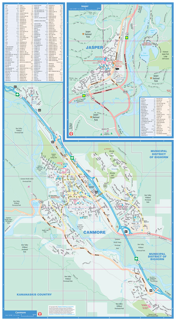 Banff, Jasper & Canmore (AB) Street Map - Pocket Size -  MapArt