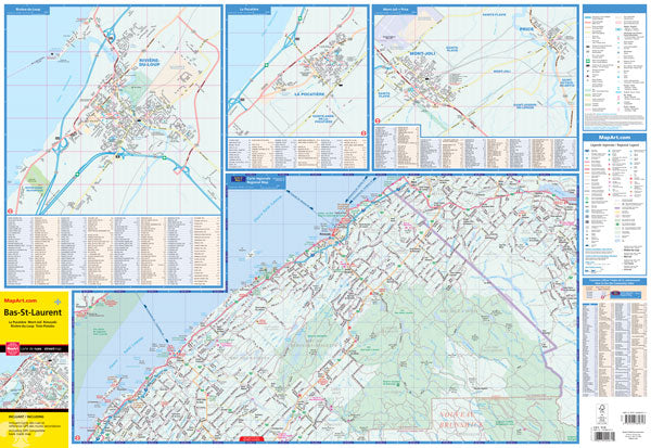 Bas-St-Laurent (QC) Street Map -  MapArt