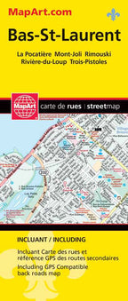 Bas-St-Laurent (QC) Street Map -  MapArt