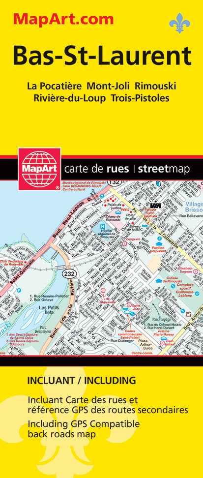 Bas-St-Laurent (QC) Street Map -  MapArt
