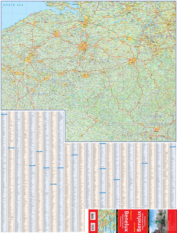 Benelux (Belgium, Netherlands, Luxembourg) Road Map -  MapArt