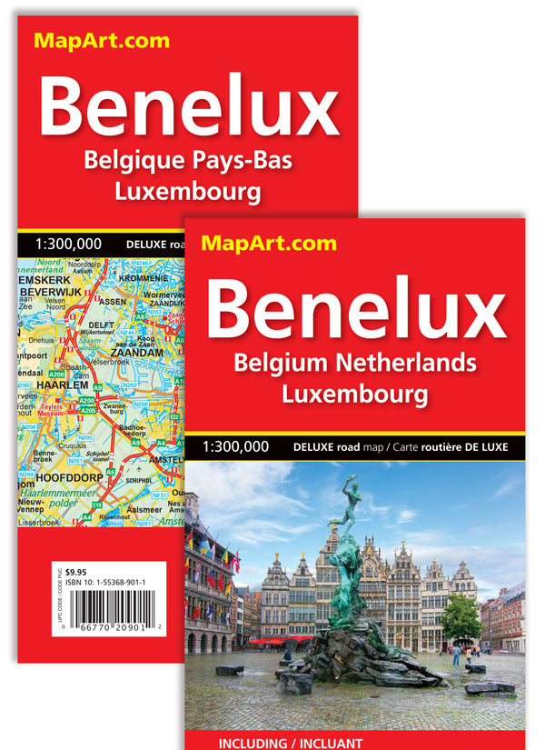 Benelux (Belgium, Netherlands, Luxembourg) Road Map -  MapArt