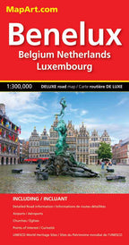 Benelux (Belgium, Netherlands, Luxembourg) Road Map -  MapArt