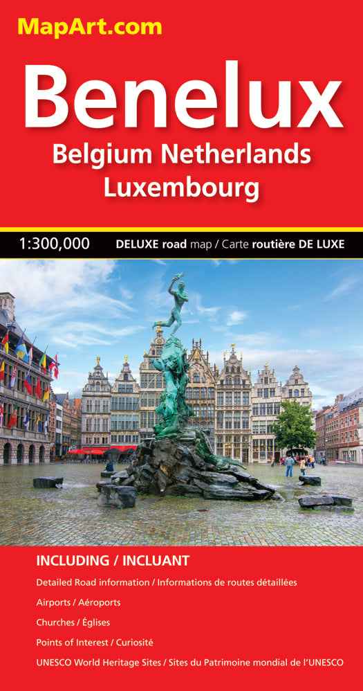 Benelux (Belgium, Netherlands, Luxembourg) Road Map -  MapArt
