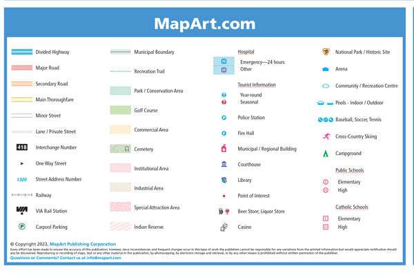 Brantford & Woodstock (ON) Street Map -  MapArt