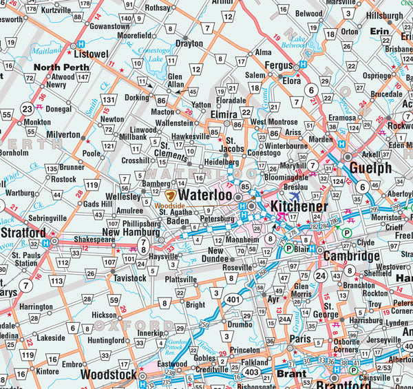 Brantford & Woodstock (ON) Street Map -  MapArt