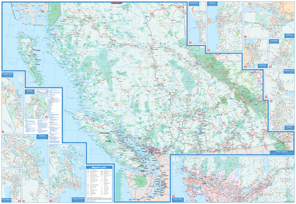 British Columbia Road Map -  MapArt