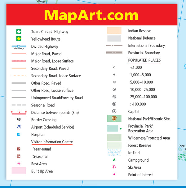 British Columbia Road Map Fast Track - Laminated -  MapArt
