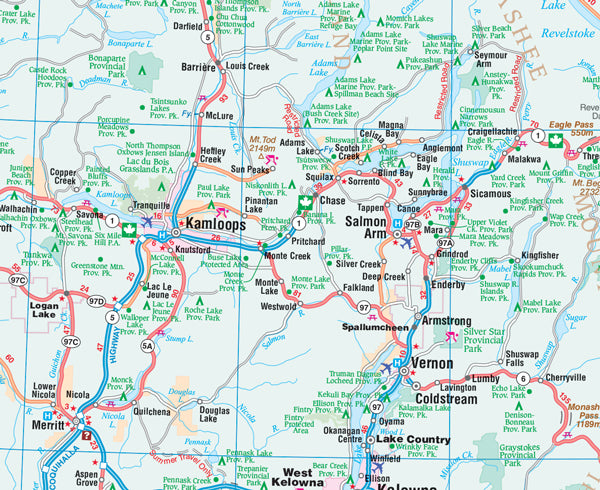 British Columbia Road Map Fast Track - Laminated -  MapArt
