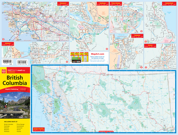 British Columbia Road Map Fast Track - Laminated -  MapArt