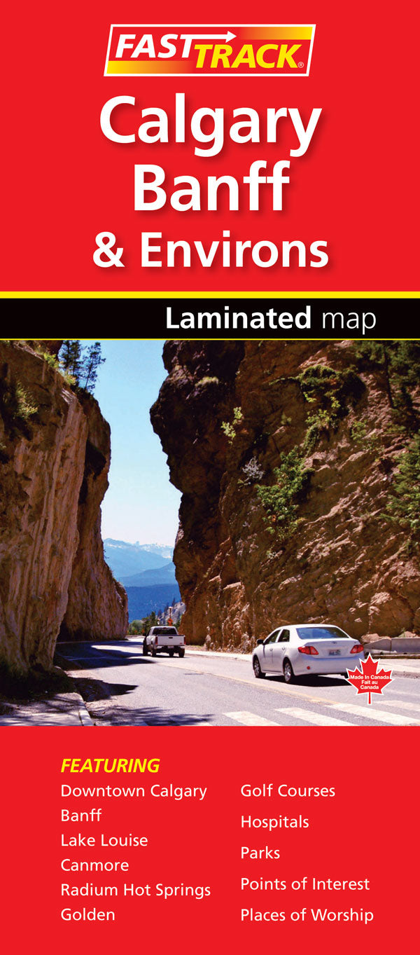 Calgary & Banff (AB) Fast Track Map - Laminated -  MapArt