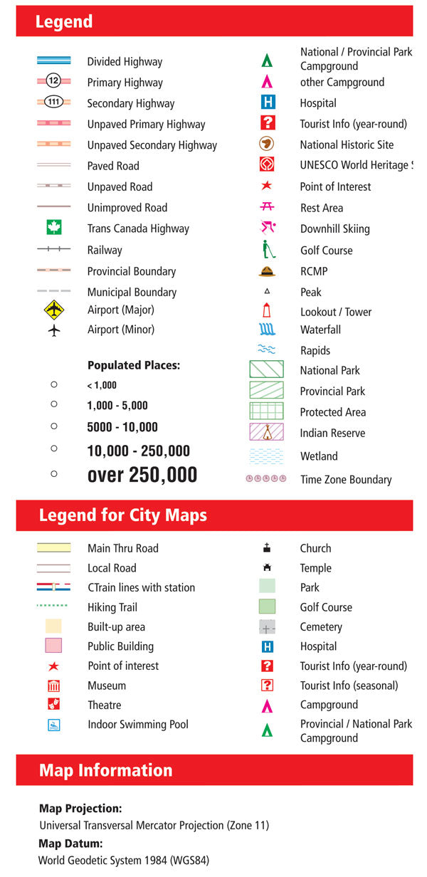 Calgary & Banff (AB) Fast Track Map - Laminated -  MapArt
