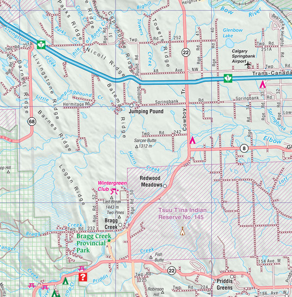 Calgary & Banff (AB) Fast Track Map - Laminated -  MapArt