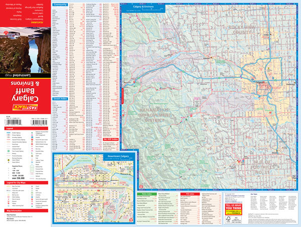 Calgary & Banff (AB) Fast Track Map - Laminated -  MapArt