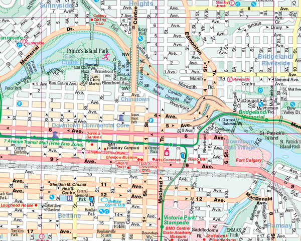 Calgary (AB) Street Map Fast Track - Laminated -  MapArt