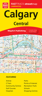 Calgary (AB) Street Map Fast Track - Laminated -  MapArt