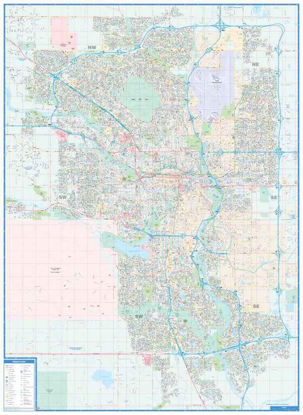 Calgary (AB) Wall Map 41x59 - Laminated -  MapArt