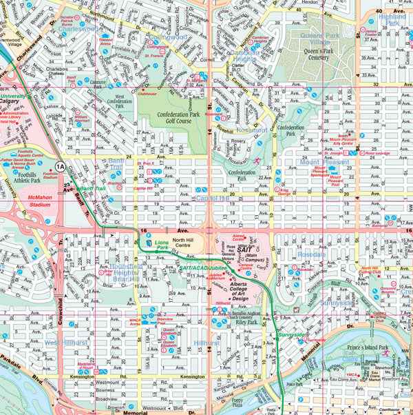 Calgary (AB) Wall Map 41x59 - Laminated -  MapArt