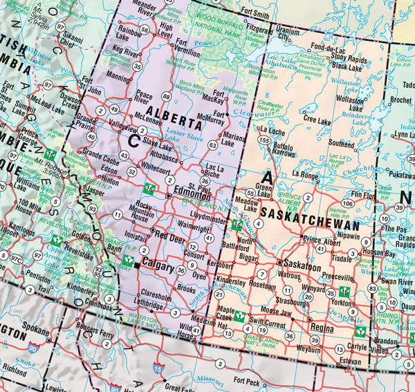 Canada Road Map Fast Track - Laminated -  MapArt
