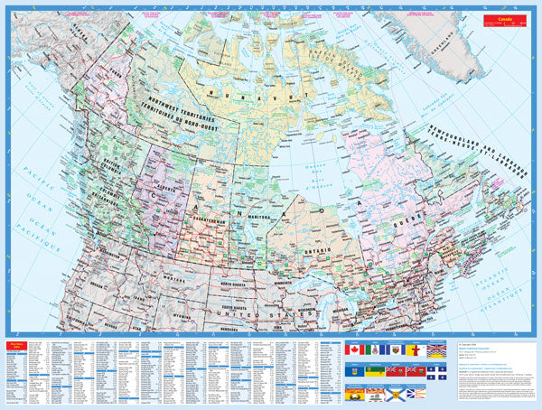 Canada Road Map Fast Track - Laminated -  MapArt