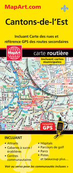 Cantons-de-l'Est (QC) Road Map - French