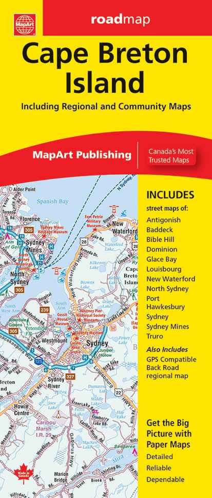 Cape Breton (NS) Road Map -  MapArt