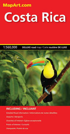 Costa Rica Deluxe Road Map -  MapArt