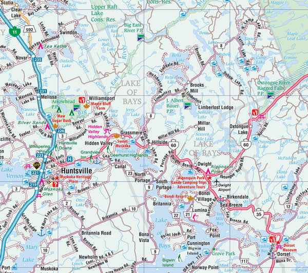 Cottage Country, Muskoka & Huntsville (ON) Street Map -  MapArt