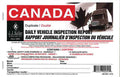 Canadian Drivers Daily Vehicle Inspection Report Book Bilingual -  MapArt