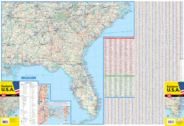 Eastern United States USA Road Map