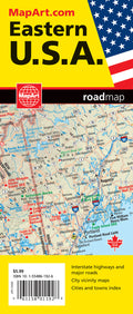 Eastern United States USA Road Map