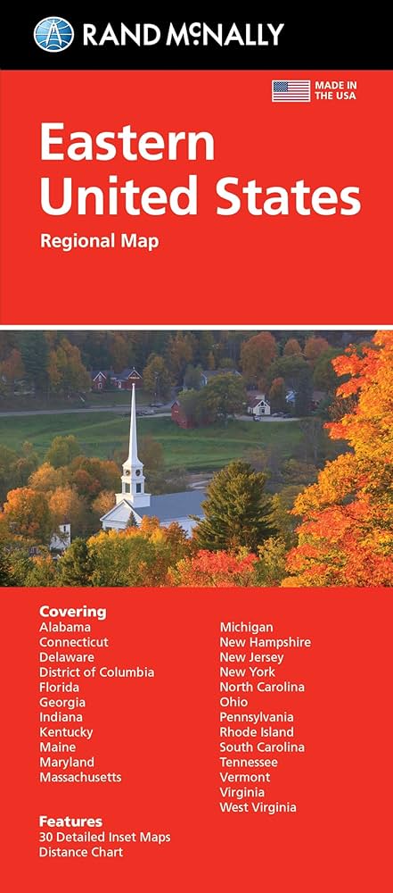 Eastern United States USA Regional Map