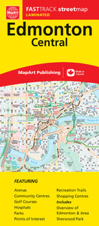 Edmonton Central (AB) Street Map Fast Track - Laminated -  MapArt